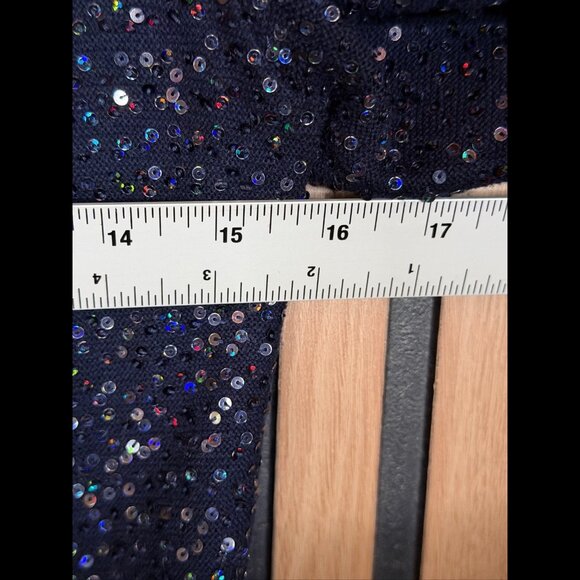 Zadig & Voltaire Cardigan Small Womens Blue Deluxe Collection Open Front Sequin - Picture 3 of 7